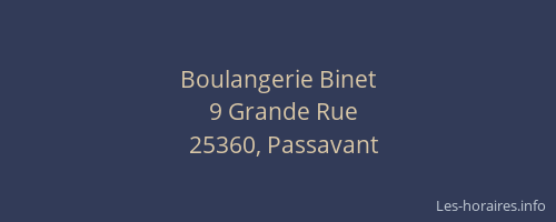 Boulangerie Binet