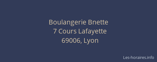 Boulangerie Bnette