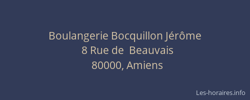 Boulangerie Bocquillon Jérôme