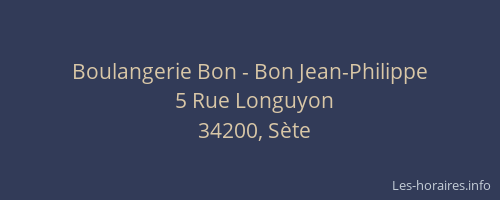 Boulangerie Bon - Bon Jean-Philippe