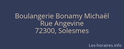 Boulangerie Bonamy Michaël