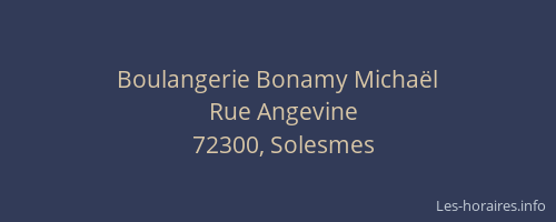 Boulangerie Bonamy Micha&euml;l