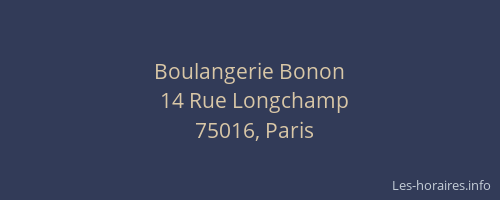 Boulangerie Bonon
