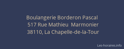 Boulangerie Borderon Pascal