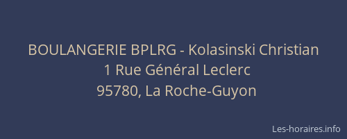 BOULANGERIE BPLRG - Kolasinski Christian