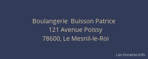 Boulangerie  Buisson Patrice