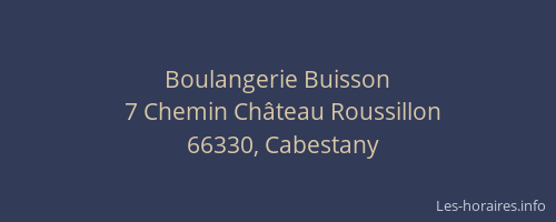 Boulangerie Buisson
