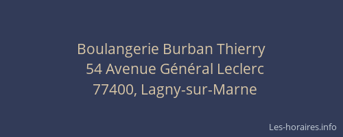 Boulangerie Burban Thierry