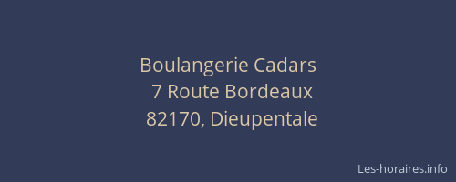 Boulangerie Cadars