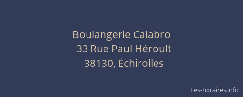 Boulangerie Calabro