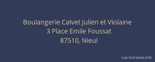 Boulangerie Calvet Julien et Violaine