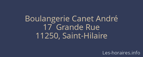 Boulangerie Canet André