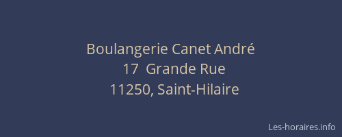 Boulangerie Canet André