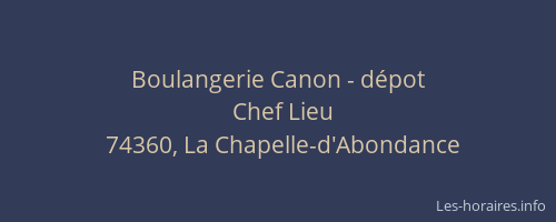 Boulangerie Canon - d&eacute;pot