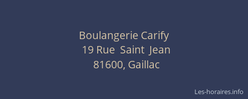 Boulangerie Carify