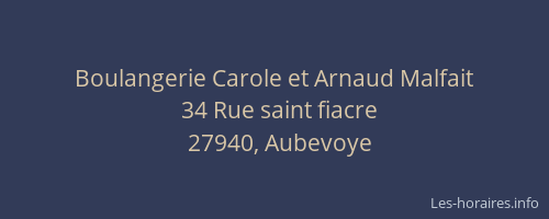 Boulangerie Carole et Arnaud Malfait