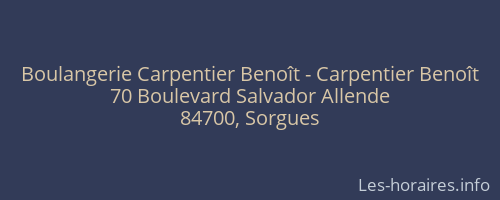 Boulangerie Carpentier Benoît - Carpentier Benoît