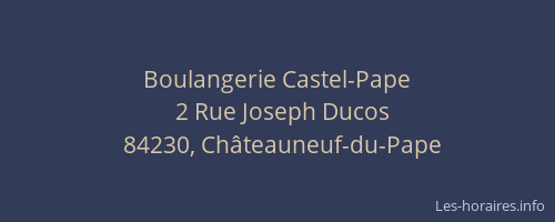 Boulangerie Castel-Pape