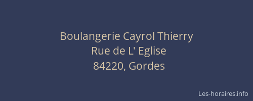 Boulangerie Cayrol Thierry