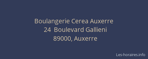 Boulangerie Cerea Auxerre