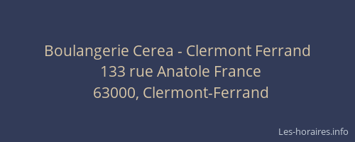 Boulangerie Cerea - Clermont Ferrand