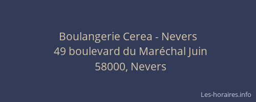 Boulangerie Cerea - Nevers