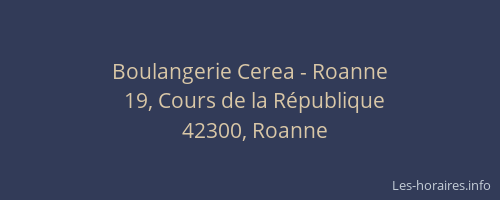 Boulangerie Cerea - Roanne