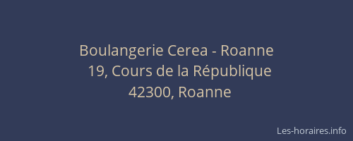 Boulangerie Cerea - Roanne