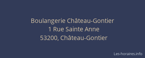 Boulangerie Ch&acirc;teau-Gontier