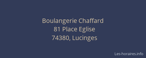 Boulangerie Chaffard