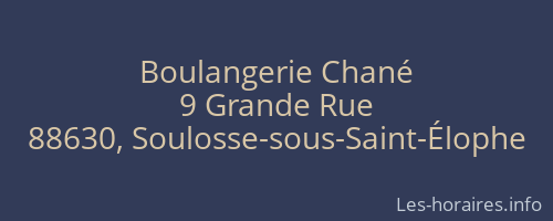 Boulangerie Chané