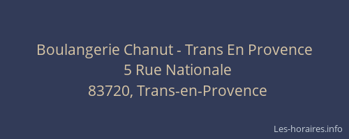 Boulangerie Chanut - Trans En Provence