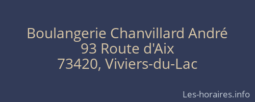 Boulangerie Chanvillard André