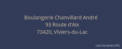 Boulangerie Chanvillard Andr&eacute;