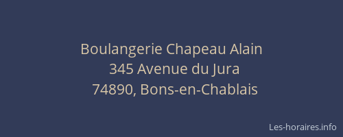 Boulangerie Chapeau Alain