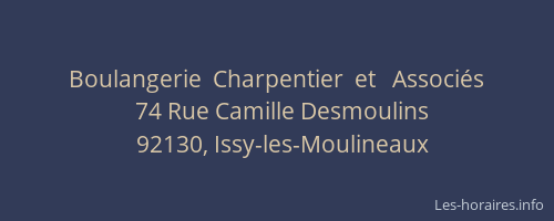 Boulangerie  Charpentier  et   Associés