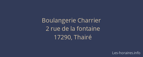 Boulangerie Charrier