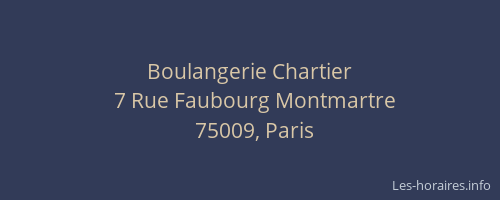 Boulangerie Chartier