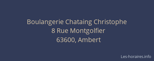 Boulangerie Chataing Christophe