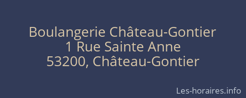 Boulangerie Château-Gontier