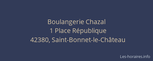 Boulangerie Chazal