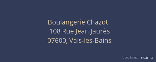 Boulangerie Chazot