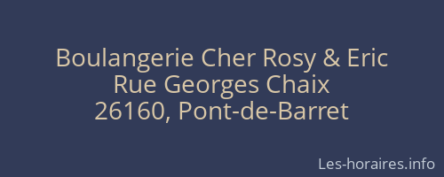 Boulangerie Cher Rosy & Eric