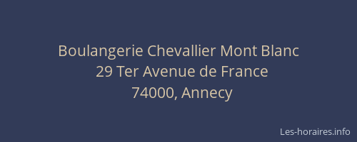 Boulangerie Chevallier Mont Blanc