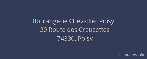 Boulangerie Chevallier Poisy