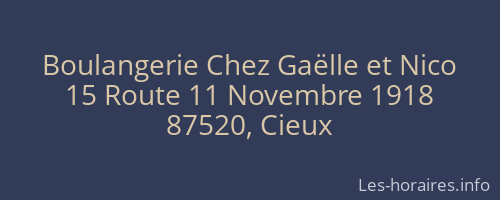 Boulangerie Chez Gaëlle et Nico