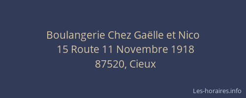 Boulangerie Chez Ga&euml;lle et Nico