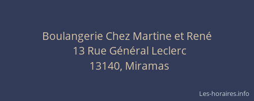 Boulangerie Chez Martine et René