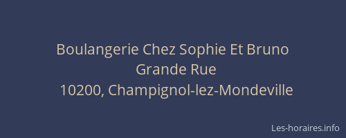 Boulangerie Chez Sophie Et Bruno