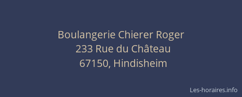 Boulangerie Chierer Roger